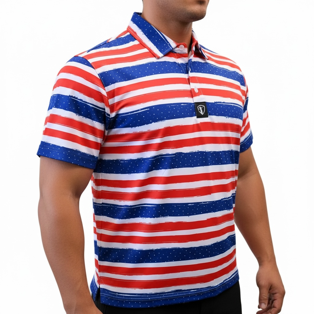 Men’s America Striped Polo